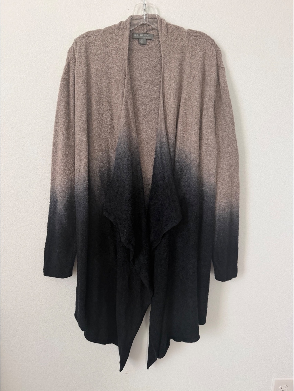 Barefoot Dreams CozyChic Lite Black/Cream Open Front Cardigan Sweater Size 3X